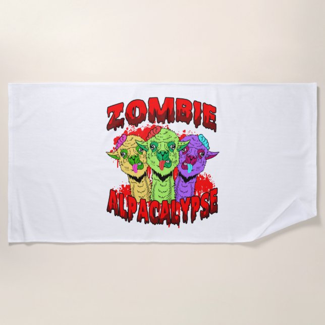 Halloween Llama Alpaca Funny Lama Glama Cool Gift Beach Towel (Front)