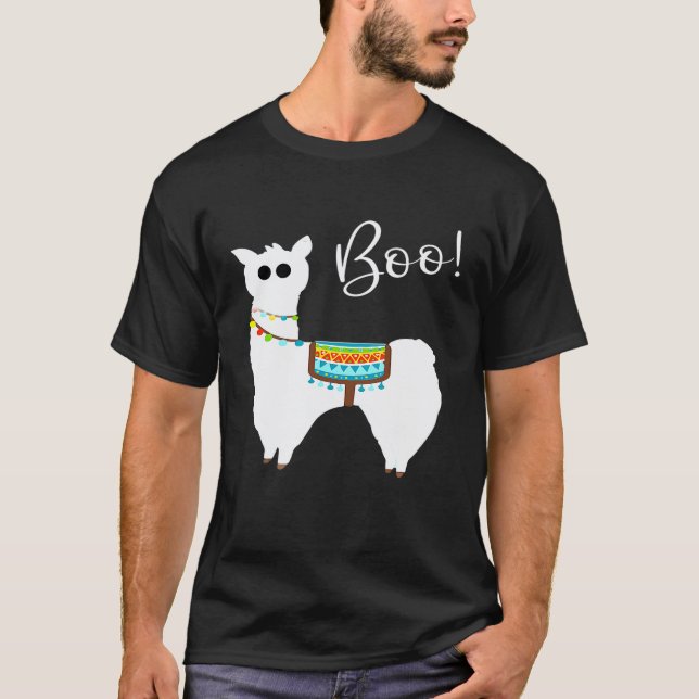 Halloween  Llama Llama boo tee (Front)