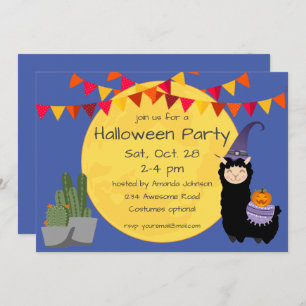 Halloween Llama Party Invitation