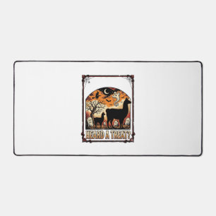 Halloween Llama Shirt Spooky Treat Graveyard Art_1 Desk Mat