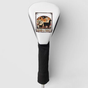 Halloween Llama Shirt Spooky Treat Graveyard Art_1 Golf Head Cover