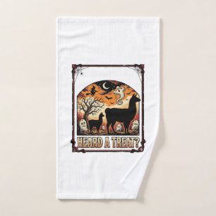 Halloween Llama Shirt Spooky Treat Graveyard Art_1 Hand Towel