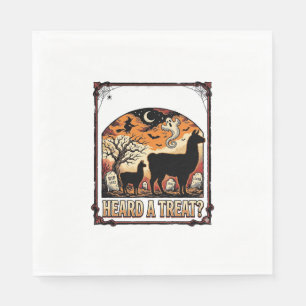 Halloween Llama Shirt Spooky Treat Graveyard Art_1 Napkin