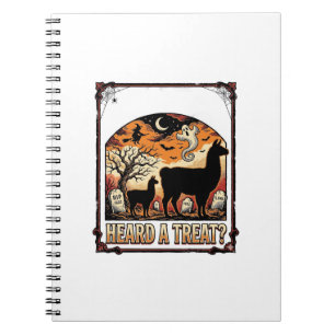 Halloween Llama Shirt Spooky Treat Graveyard Art_1 Notebook