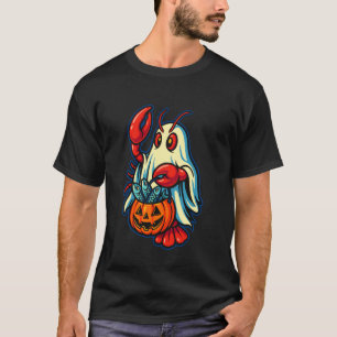 Halloween Lobster Ghost Funny Fish Lovers Nautical T-Shirt