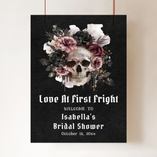 Halloween Love At First Bridal Shower Welcome Poster