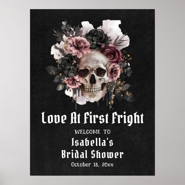 Halloween Love At First Bridal Shower Welcome Poster (Front)
