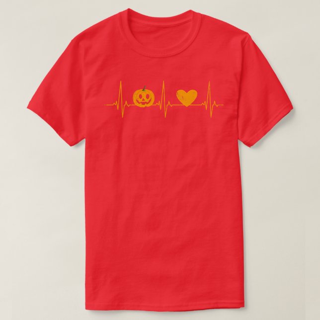 Halloween love heartbeat frequency with pulse pump T-Shirt (Design Front)