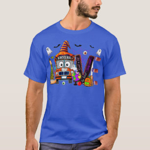Halloween Love School Bus Driver Witchy Bus Pumpki T-Shirt