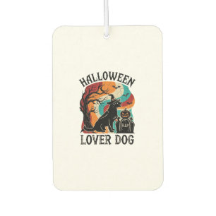 Halloween Lover Dog Witch Hat Pumpkin Tombstone_1 Car Air Freshener