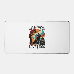 Halloween Lover Dog Witch Hat Pumpkin Tombstone_1 Desk Mat