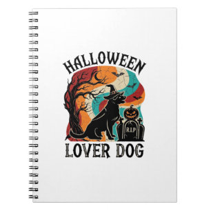 Halloween Lover Dog Witch Hat Pumpkin Tombstone_1 Notebook