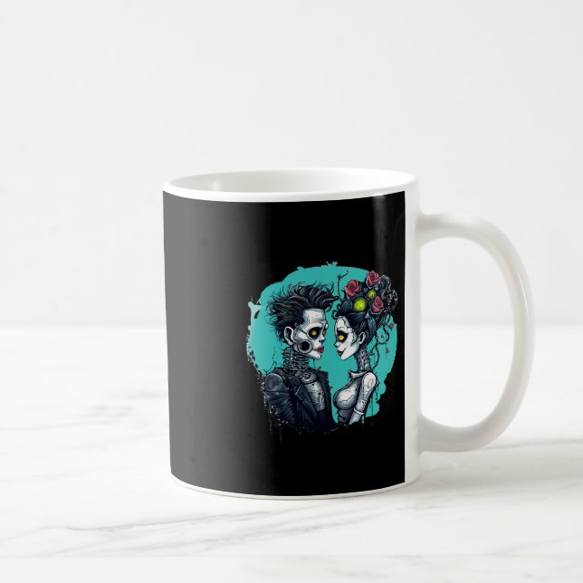 Halloween Lovers Frankenstein Skeleton  Coffee Mug (Right)