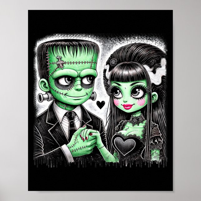 Halloween Lovers Frankenstein Skeleton for Men Poster (Front)