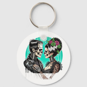 Halloween Lovers Frankenstein Skeleton For Men Wom Key Ring