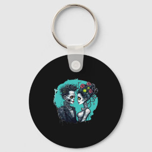 Halloween Lovers Frankenstein Skeleton Key Ring