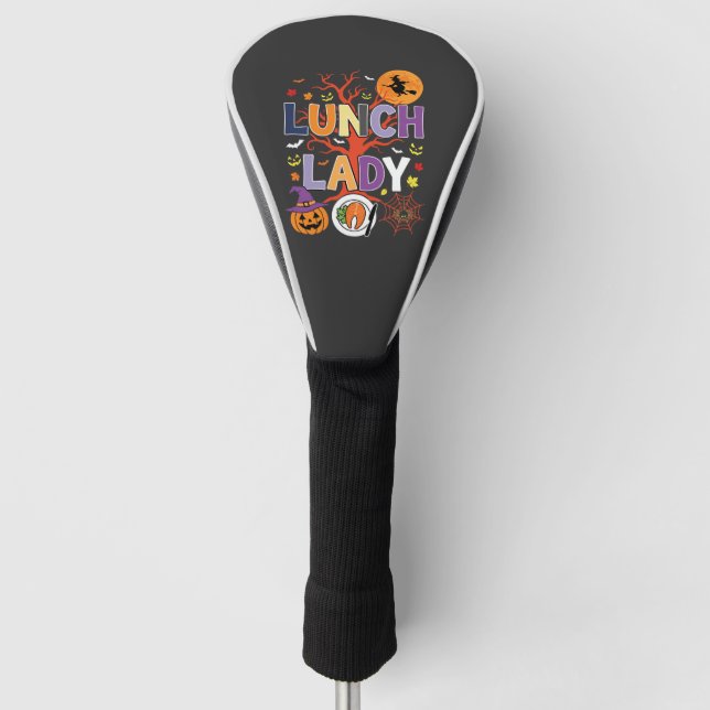Halloween Lunch Lady Witch Kitchen Vector Golf Head Cover (Front)