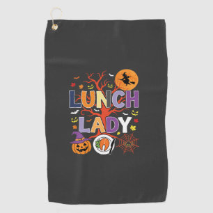 Halloween Lunch Lady Witch Kitchen Vector Golf Towel