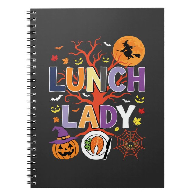 Halloween Lunch Lady Witch Kitchen Vector Notebook (Front)