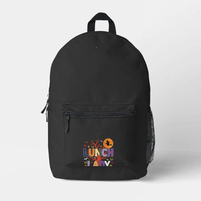 Halloween Lunch Lady Witch Kitchen Vector Printed Backpack (Front)