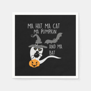 Halloween Ma Hat Ma Cat Birthday Napkin