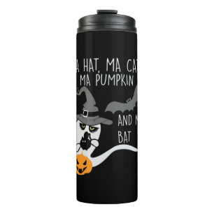 Halloween Ma Hat Ma Cat Birthday Thermal Tumbler