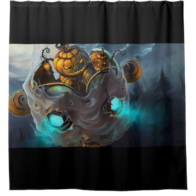 Halloween Mad Pumpkin Shower Curtain (Front)