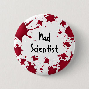 Halloween mad scientist 6 cm round badge