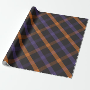 Halloween Madras Plaid Wrapping Paper