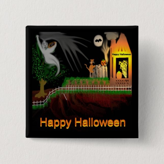 halloween mag3 15 cm square badge (Front)