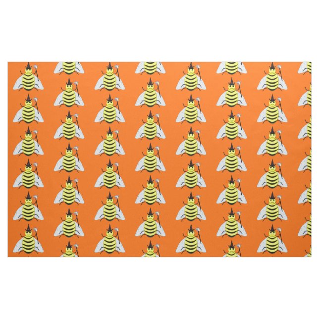 Halloween Magic Bee Witch Orange Fabric (Fat Quarter)