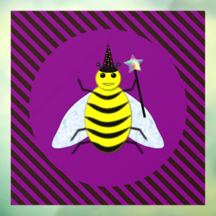 Halloween Magic Bee Wizard Purple and Black Stripe