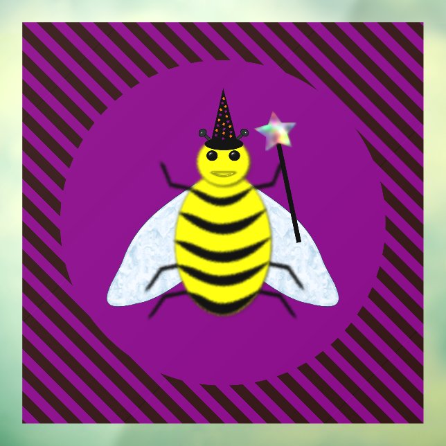 Halloween Magic Bee Wizard Purple and Black Stripe (Sheet 3)
