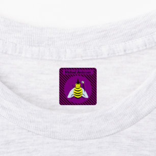 Halloween Magic Bee Wizard Purple and Black Stripe