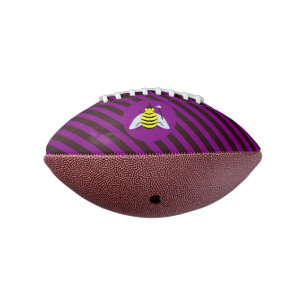Halloween Magic Bee Wizard Purple and Black Stripe Football