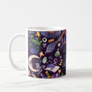 Halloween magic: dark hand-drawn pattern. coffee mug