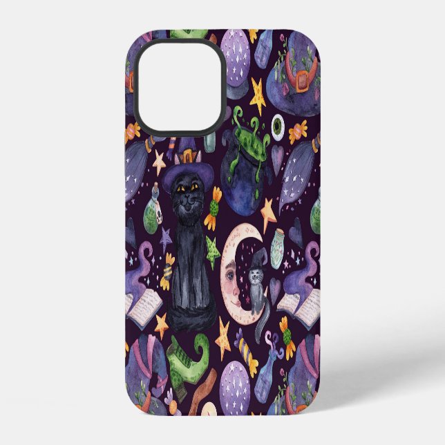 Halloween magic: dark hand-drawn pattern. iPhone case (Back)