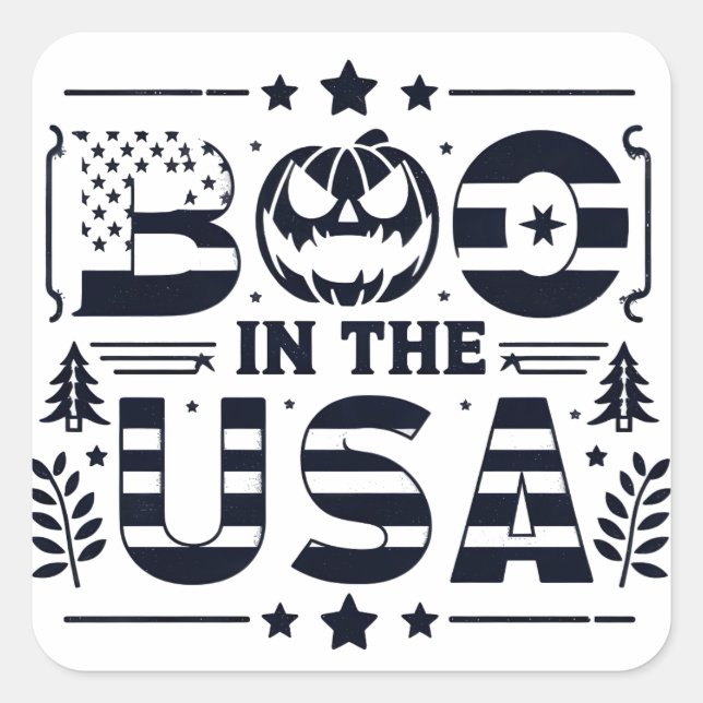 Halloween magic in American heritage Square Sticker (Front)