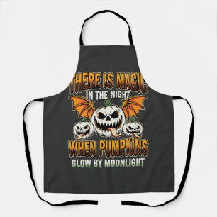 Halloween Magic Pumpkin Moonlight Horror Vector Apron
