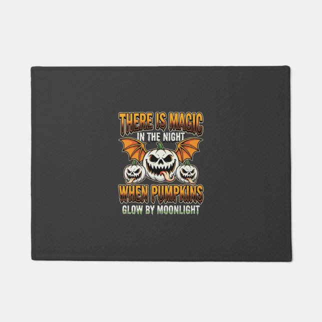Halloween Magic Pumpkin Moonlight Horror Vector Doormat (Front)