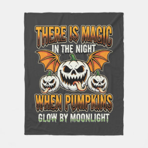 Halloween Magic Pumpkin Moonlight Horror Vector Fleece Blanket