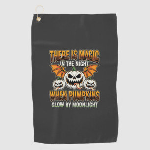 Halloween Magic Pumpkin Moonlight Horror Vector Golf Towel