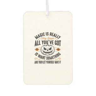 Halloween Magic Pumpkin Vintage Vector Shirt Desig Car Air Freshener