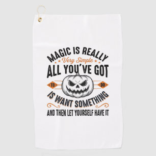 Halloween Magic Pumpkin Vintage Vector Shirt Desig Golf Towel