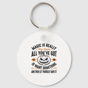 Halloween Magic Pumpkin Vintage Vector Shirt Desig Key Ring