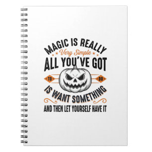 Halloween Magic Pumpkin Vintage Vector Shirt Desig Notebook