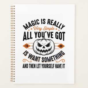 Halloween Magic Pumpkin Vintage Vector Shirt Desig Planner