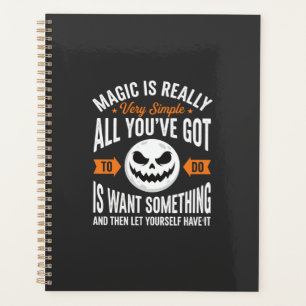 Halloween Magic Quote Pumpkin Face Design Planner