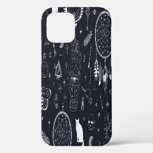 Halloween Magic: Vintage Doodle Pattern. iPhone 12 Case