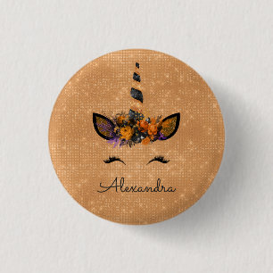 Halloween Magical Unicorn Glitter and Sparkle 3 Cm Round Badge